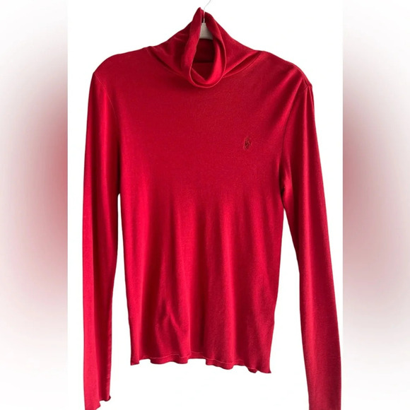 Ralph Lauren | Red Logo Lightweight Turtleneck Sweater XL - Picture 1 of 7